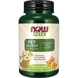 NOW Pets Pet Allergy Dog & Cat Supplement, 75 count