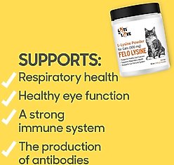 Lots of Love Pet Products Felo Lysine Respiratory Powder Supplement for Cats, 12-oz jar slide 2 of 8