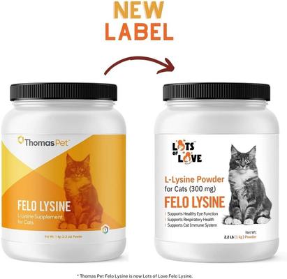Show full view: Lots of Love Pet Products Felo Lysine Respiratory Powder Supplement for Cats, 2.2-lb jar slide 6 of 9