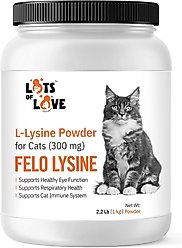 Lots of Love Pet Products Felo Lysine Respiratory Powder Supplement for Cats, 2.2-lb jar
