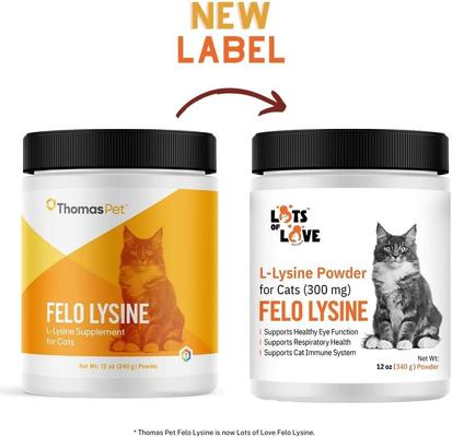 Show full view: Lots of Love Pet Products Felo Lysine Respiratory Powder Supplement for Cats, 12-oz jar slide 6 of 9