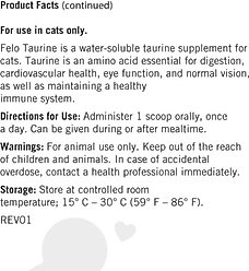 Lots of Love Pet Products Felo Taurine Vision Powder Supplement for Cats, 16-oz jar slide 2 of 9