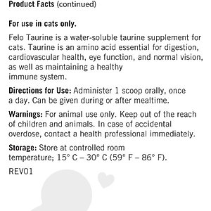 Lots of Love Pet Products Felo Taurine Vision Powder Supplement for Cats, 16-oz jar