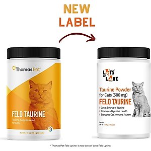 Lots of Love Pet Products Felo Taurine Vision Powder Supplement for Cats, 16-oz jar