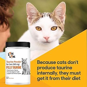 Lots of Love Pet Products Felo Taurine Vision Powder Supplement for Cats, 16-oz jar