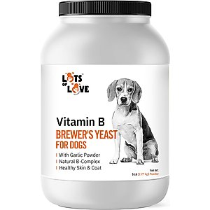 Lots of Love Pet Products Brewer's Yeast Garlic Flavored Skin & Coat Powder Supplement for Dogs, 5-lb jar