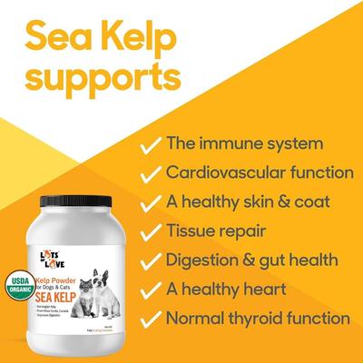 Show full view: Lots of Love Pet Products Sea Kelp Hormone Powder Supplement for Dogs, 7-lb jar slide 4 of 10
