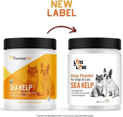 Show full view: Lots of Love Pet Products Sea Kelp Hormone Powder Supplement for Dogs, 16-oz jar slide 7 of 10