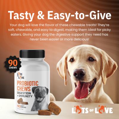 Show full view: Lots of Love Pet Products Probiotics Chew Digestive Aid for Dogs, 90 count slide 6 of 9