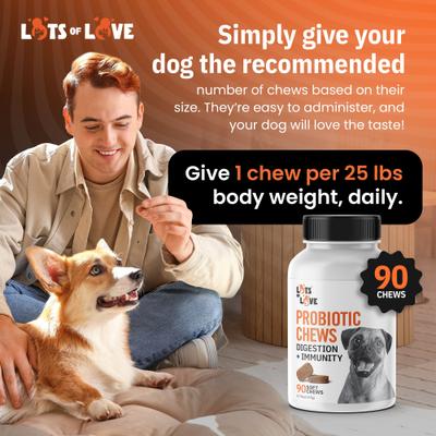 Show full view: Lots of Love Pet Products Probiotics Chew Digestive Aid for Dogs, 90 count slide 7 of 9
