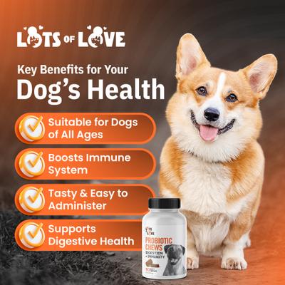 Show full view: Lots of Love Pet Products Probiotics Chew Digestive Aid for Dogs, 90 count slide 4 of 9