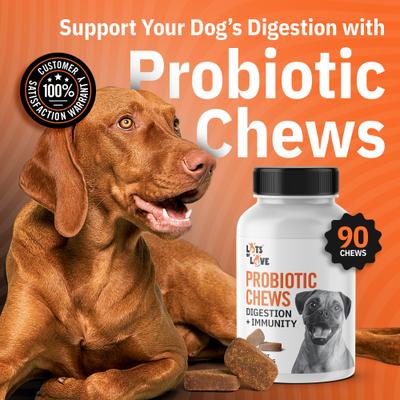 Show full view: Lots of Love Pet Products Probiotics Chew Digestive Aid for Dogs, 90 count slide 3 of 9