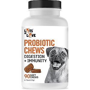 Lots of Love Pet Products Probiotics Chew Digestive Aid for Dogs, 90 count