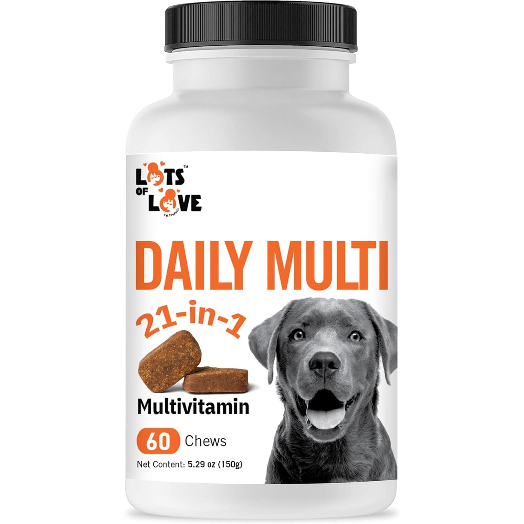 Lots of Love Pet Products Daily Multivitamin Chew Vitamins for Dogs, 60 count