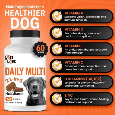 Show full view: Lots of Love Pet Products Daily Multivitamin Chew Vitamins for Dogs, 60 count slide 3 of 10