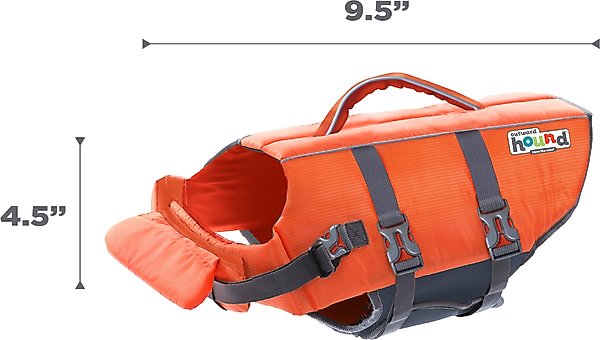 Show full view: Outward Hound Granby RipStop Dog Life Jacket, X-Small Bright Orange slide 8 of 13