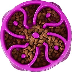 Outward Hound Fun Feeder Interactive Dog Bowl, Purple, 2 cup