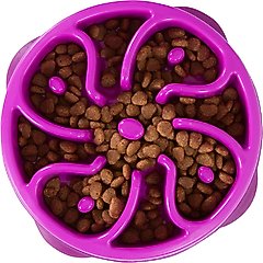 Outward Hound Fun Feeder Interactive Dog Bowl, Purple, 2 cup