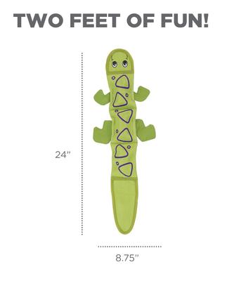 Show full view: Outward Hound Fire Biterz Lizard Squeaky Dog Toy, Green, 3 squeak slide 6 of 11