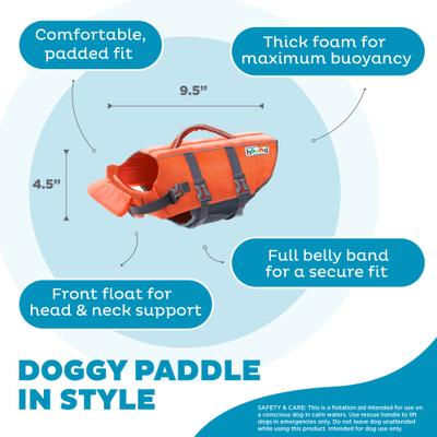Show full view: Outward Hound Granby RipStop Dog Life Jacket, X-Small, Bright Orange slide 5 of 14
