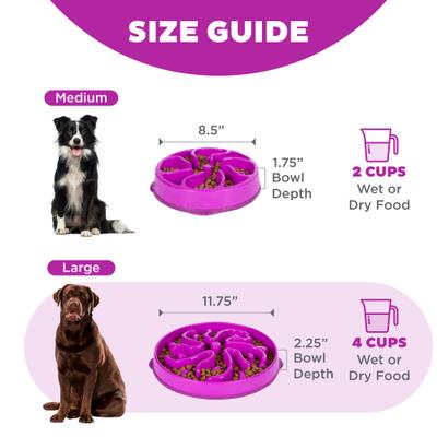 Outward Hound Fun Feeder Interactive Dog Bowl, Purple