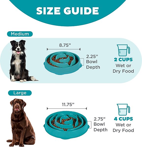 Outward Hound Non-Skid Plastic Slow Feeder Interactive Dog Bowl
