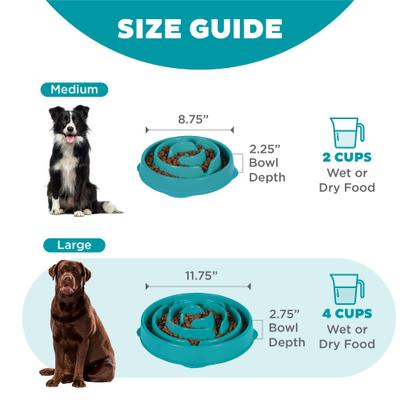 Outward Hound Non-Skid Plastic Slow Feeder Interactive Dog Bowl