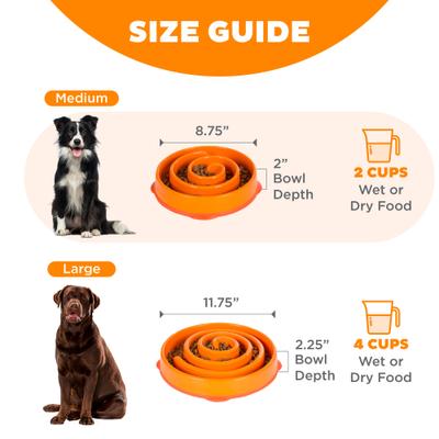 Show full view: Outward Hound Fun Feeder Interactive Dog Bowl, Orange, 2 cup slide 5 of 9