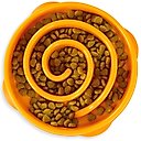 Outward Hound Fun Feeder Interactive Dog Bowl, Orange, 2 cup