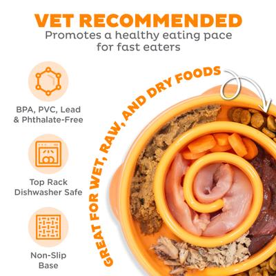 Show full view: Outward Hound Fun Feeder Interactive Dog Bowl, Orange, 2 cup slide 3 of 9