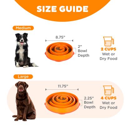 Show full view: Outward Hound Fun Feeder Interactive Dog Bowl, Orange, 4 cup slide 5 of 9