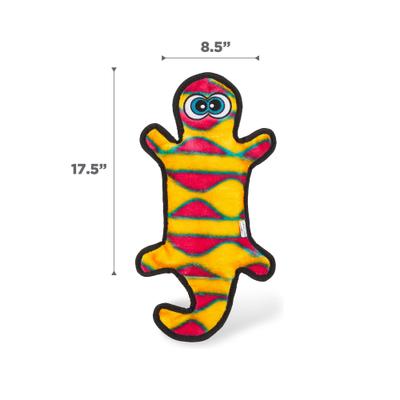 Show full view: Outward Hound Durablez Gecko Tough Squeaky Stuffing-Free Dog Plush Toy, Orange, Large slide 6 of 9