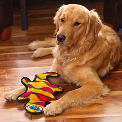 Show full view: Outward Hound Durablez Tough Plush Dog Toy, Orange, Medium slide 5 of 9