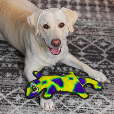 Show full view: Outward Hound Durablez Gecko Tough Squeaky Dog Plush Toy, Yellow, Large slide 6 of 11