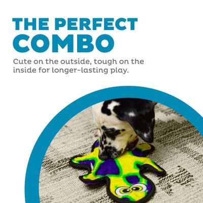 Show full view: Outward Hound Durablez Gecko Tough Squeaky Dog Plush Toy, Green, Medium slide 2 of 10