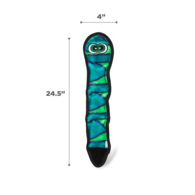 Show full view: Outward Hound Durablez Snake Tough Squeaky Dog Plush Toy, Blue, Large slide 6 of 10