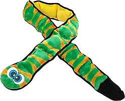 Outward Hound Durablez Snake Tough Squeaky Dog Plush Toy, Green, XX-Large