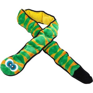 Outward Hound Durablez Snake Tough Squeaky Dog Plush Toy, Green, XX-Large