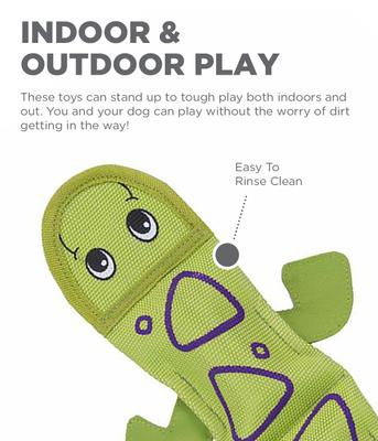 Show full view: Outward Hound Fire Biterz Lizard Squeaky Dog Toy, Green, 3 squeak slide 4 of 11