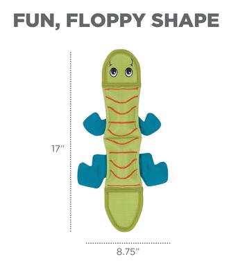 Show full view: Outward Hound Fire Biterz Lizard Squeaky Dog Toy, Green, 2 squeak slide 5 of 10