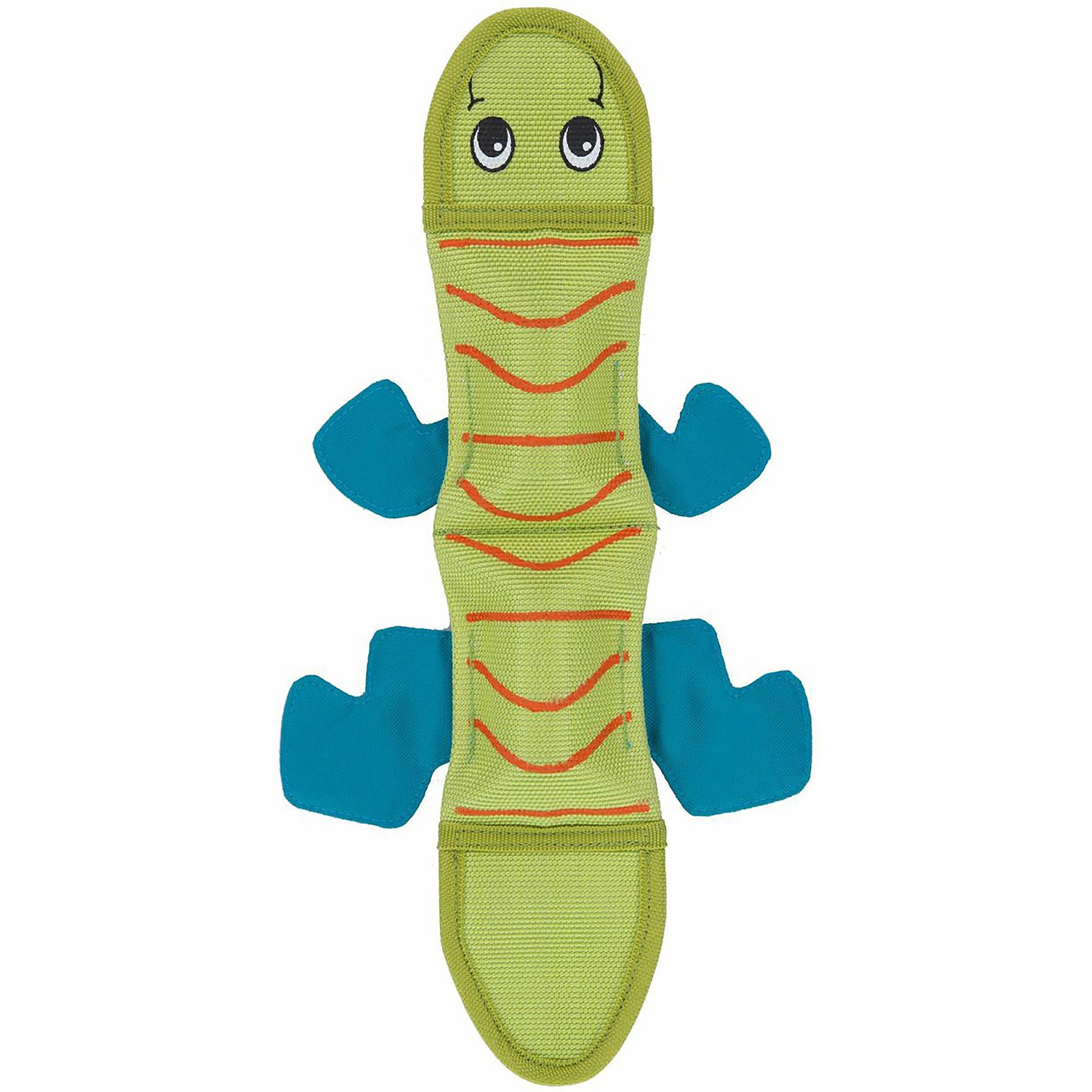 Outward Hound Fire Biterz Lizard Squeaky Dog Toy, Green, 2 squeak