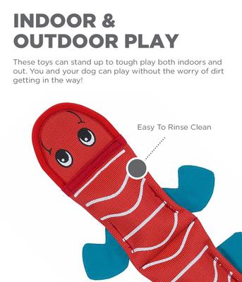 Show full view: Outward Hound Fire Biterz Lizard Squeaky Dog Toy, Red, 2 squeak slide 3 of 10