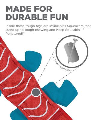 Show full view: Outward Hound Fire Biterz Lizard Squeaky Dog Toy, Red, 2 squeak slide 4 of 10