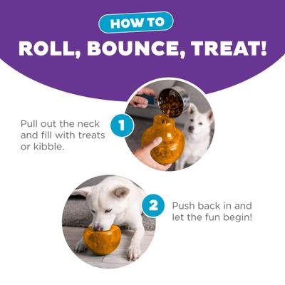 Show full view: Outward Hound Orbee-Tuff Snoop Treat Dispensing Tough Dog Chew Toy, Orange slide 5 of 14