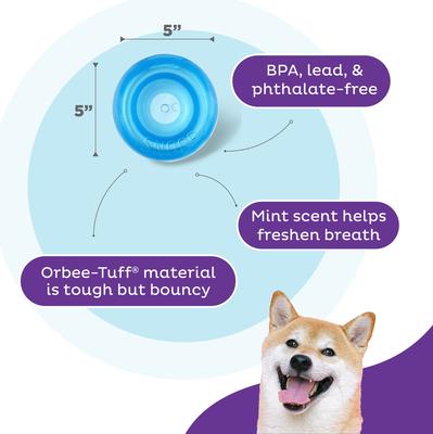 Show full view: Outward Hound Orbee-Tuff Snoop Treat Dispensing Tough Dog Chew Toy, Blue slide 3 of 8