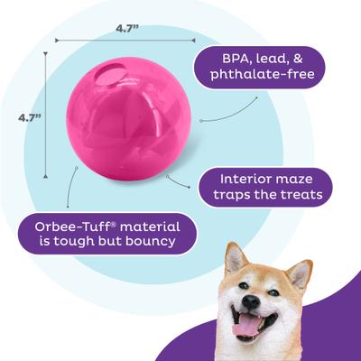 Show full view: Outward Hound Orbee-Tuff Mazee Interactive Treat Dispensing Puzzle Dog Toy, Raspberry slide 4 of 14