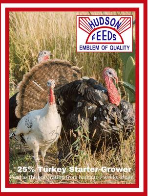 Show full view: Hudson Feeds Poultry Feeds 25% Turkey Starter-Grower Medicated Turkey Food, 50-lb bag slide 5 of 8