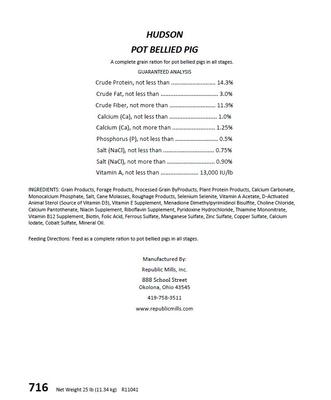 Show full view: Hudson Feeds Swine Feeds Pot Bellied Pig Food, 50-lb bag slide 3 of 8