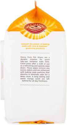 Show full view: Arm & Hammer Products Mango Heavy Duty Bathing Dog Wipes, 100 count slide 3 of 5