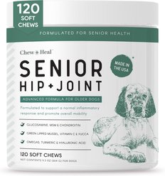 Chew + Heal Senior Hip & Joint Dog Supplement, 120 count